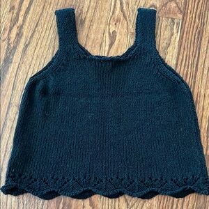 Art Class Black Cropped Ribbed Tank Top